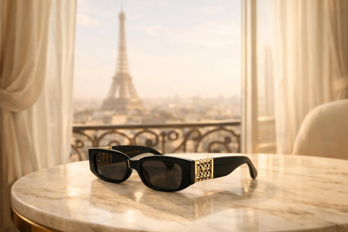 Chanel Rectangle Glasses- Black Edition