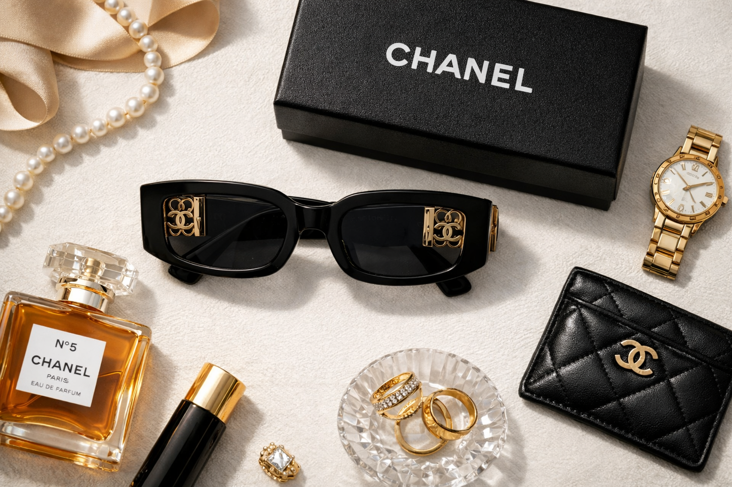 Chanel Rectangle Glasses- Black Edition