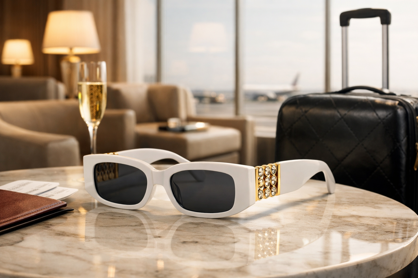 Chanel Rectangle Glasses- White Edition